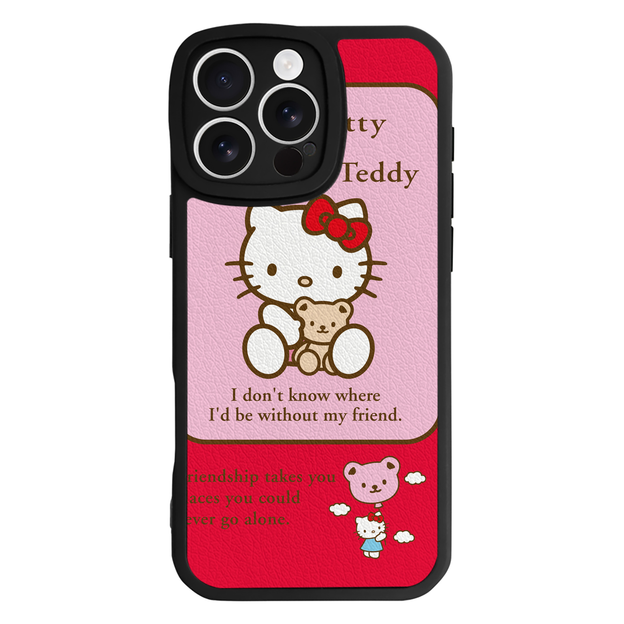 （画像用） Hello Kitty ハローキティ 【iPhone 16シリーズ対応】シリコンスマホケース（レザー調） 材質：シリコン